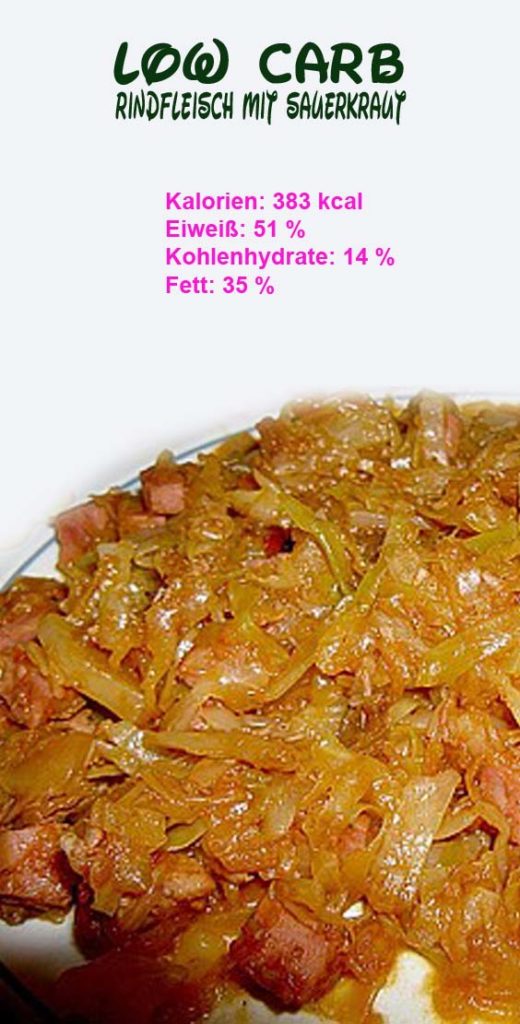 Low carb Rindfleisch mit Sauerkraut