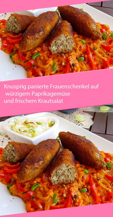 Ein himmlisches Gericht: Knusprig-panierte Rinderhack auf würzigem ...